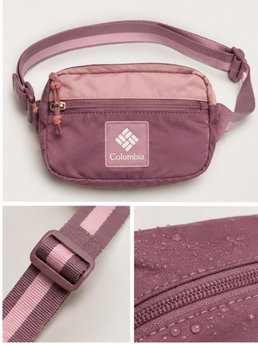Columbia Two-Tone Mauve and Blush Waist Pack